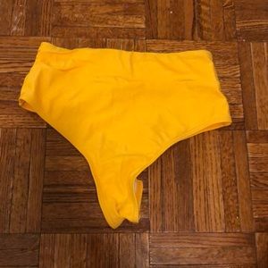 Yellow high waisted bikini bottoms